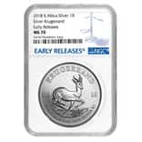 2018 South Africa 1 oz Silver Krugerrand NGC MS 70 Early Releases