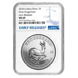 2018 South Africa 1 oz Silver Krugerrand NGC MS 69 Early Releases