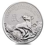 2020 Great Britain 1 oz Silver Year of the Mouse / Rat Coin .999 Fine BU In Cap