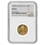 1889 M Australia Gold Sovereign Victoria Jubilee Head NGC MS 60