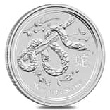 2013 5 oz Silver Lunar Year of The Snake BU Australian Perth Mint In Cap