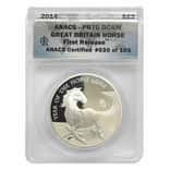 2014 Great Britain 1 oz Proof Silver Year of the Horse ANACS PF 70