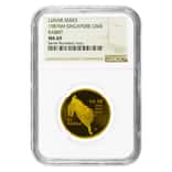 1987 1/2 oz Singapore 50 Singold Year of the Rabbit Gold Coin NGC MS 69