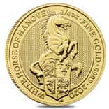 2020 Great Britain 1/4 oz Gold Queen's Beasts White Horse of Hanover Coin .9999 Fine BU