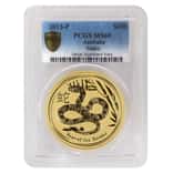 2013 2 oz Gold Lunar Year of The Snake Australia Perth Mint PCGS MS 69
