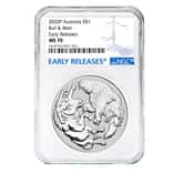2020 1 oz Silver Australian Bull and Bear Coin Perth Mint NGC MS 70 Early Releases