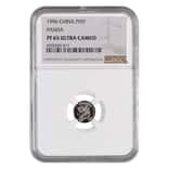 1996 1/20 oz Chinese Platinum Panda 5 Yuan NGC PF 65 UCAM