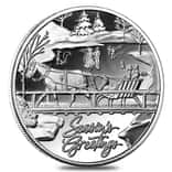1 oz Horse & Sleigh Silver Christmas Round .999 Silver