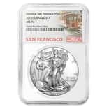 2017 (S) 1 oz Silver American Eagle $1 Coin NGC MS 70 (Trolley Label)