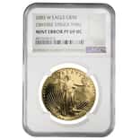 2003 W 1 oz $50 Proof Gold American Eagle NGC PF 69 UCAM Mint Error (Obv Struck Thru)