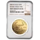 2004 W 1 oz $50 Proof Gold American Eagle NGC PF 69 UCAM Mint Error (Rev Struck Thru)