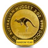 2 oz Australian Gold Kangaroo / Nugget Perth Mint Coin .9999 Fine BU (Random Year)
