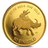 1985 1/2 oz Singapore 50 Singold Year of the Ox Proof Gold Coin (Sealed)
