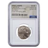 440 - 404 BC Attica Athens Silver Athena Owl Tetradrachm Coin NGC Ch XF 5/5; 4/5