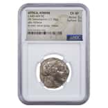 440 - 404 BC Attica Athens Silver Athena Owl Tetradrachm Coin NGC Ch XF 5/5; 5/5