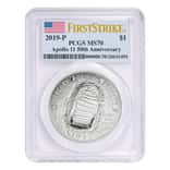 2019 P Apollo 11 50th Anniversary Silver Dollar Comm. PCGS MS 70 FS