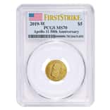 2019 W Apollo 11 50th Anniversary $5 Gold Comm. PCGS MS 70 FS
