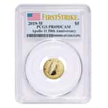 2019 W Apollo 11 50th Anniversary $5 Proof Gold Comm. PCGS PF 69 FS