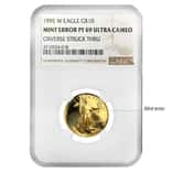 1995 W 1/4 oz $10 Proof Gold American Eagle NGC PF 69 Mint Error