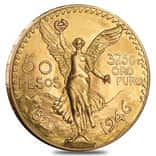 1946 Mexico 50 Pesos Gold Coin AU/BU