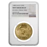 1988 1 oz $50 Gold American Eagle NGC MS 69 Mint Error (Rev Struck Thru)
