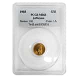 1903 Jefferson Louisiana Purchase $1 Gold Commem PCGS MS 64
