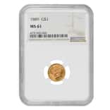 1889 $1 Gold Indian Princess Head Type 3 NGC MS 61
