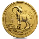 2015 1/10 oz Gold Lunar Year of The Goat BU Australia Perth Mint In Cap