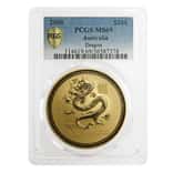 2000 2 oz Gold Lunar Year of The Dragon Australia Perth Mint PCGS MS 69