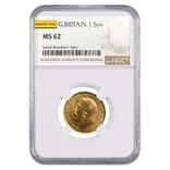 Gold Sovereign Coin NGC/PCGS MS 62 (Random Year)