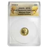 2016 W 1/10 oz Mercury Dime Centennial Gold Coin ANACS SP 70