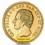 Italian States Sardinia Gold 80 Lire Charles Felix AGW 0.7465 oz Avg Circ (Random Year, 1824-1831)