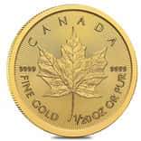 2027 1/20 oz Canadian Gold Maple Leaf $1 Coin BU (Sealed)
