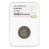 1873 Seated Liberty Silver Quarter Dollar 25C Arrows NGC XF Details