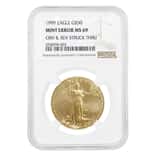 1999 1 oz $50 Gold American Eagle NGC MS 69 Mint Error (Obv and Rev Struck Thru)