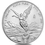 2001 5 oz Mexican Silver Libertad Coin .999 Fine BU