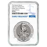 2020 Great Britain 2 oz Silver Queen's Beasts White Horse of Hanover Coin NGC MS 69 ER