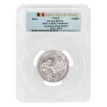 2021 Chad 2 oz Silver Bull vs Bear Pandemic Serial #2 PCGS MS 70 FDOI Antiqued High Relief