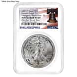 2021 (P) 1 oz Silver American Eagle NGC MS 69 ER Mint Error (Obv/Rev Struck Thru) Emergency Production