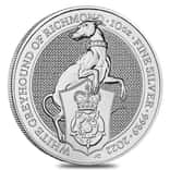 2022 Great Britain 10 oz Silver Queen's Beasts White Greyhound of Richmond Coin .9999 Fine BU In Cap