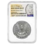 2021-D Morgan Silver Dollar Centennial NGC MS 69 Mint Error (Rev Struck Thru)