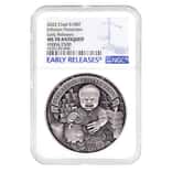 2022 Chad 2 oz Silver Inflation Protection Coin Serial #4 NGC MS 70 ER Antiqued High Relief