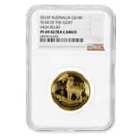 2015 1 oz Gold Lunar Year of the Goat High Relief Coin NGC PF 69 UCAM Australia Perth Mint