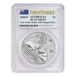 2020 1 oz Silver Lunar Year of The Mouse / Rat Dragon Privy Australian Perth Mint PCGS MS 69 First Strike