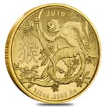 2016 1/2 oz Gold Lunar Year of the Monkey Coin .9999 Fine BU (In Capsule) - Australian Royal Mint