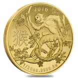 2016 1/20 oz Gold Lunar Year of the Monkey Coin .9999 Fine BU (In Capsule) - Australian Royal Mint
