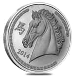 2014 1 oz Year of the Horse .999 Fine Silver Round