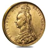 1887-1892 British Gold Sovereign Victoria Jubilee Head Avg Circ
