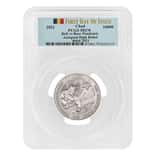2021 Chad 2 oz Silver Bull vs Bear Pandemic Serial #4 PCGS MS 70 FDOI Antiqued High Relief