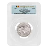 2021 Chad 2 oz Silver Bull vs Bear Pandemic Serial #5 PCGS MS 70 FDOI Antiqued High Relief
